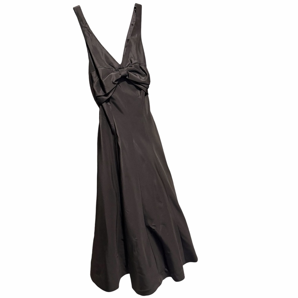 Cache Vintage Taffeta Midi Dress Black Sz 4 Made in USA Rockabilly Formal